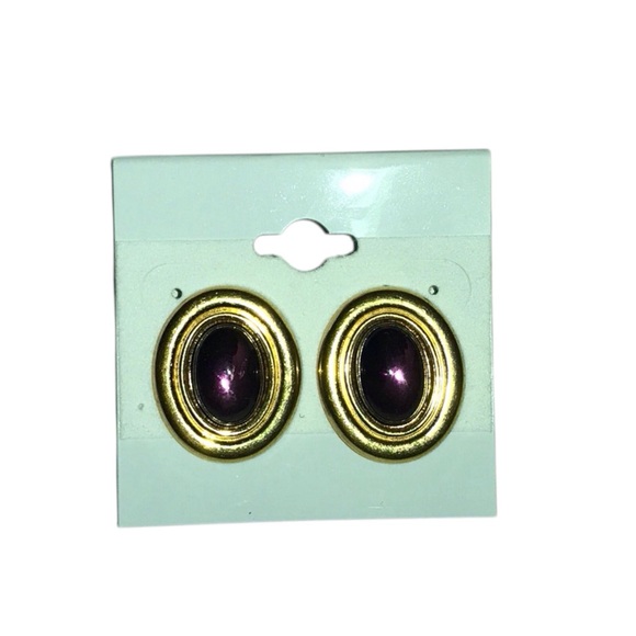 Retro MONET Meets Fabulous Purple Gem Earrings - Picture 5 of 9
